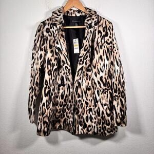 NWT!! INC International Concepts Cheetah Leopard Print Coat‎ Size Small